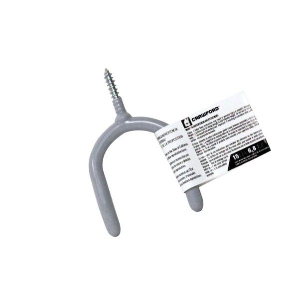 Crawford Crawford 3.94 in. L Vinyl Coated Gray Steel Medium Storage Hook 15 lb. cap. 1 pk SS13-25 - main